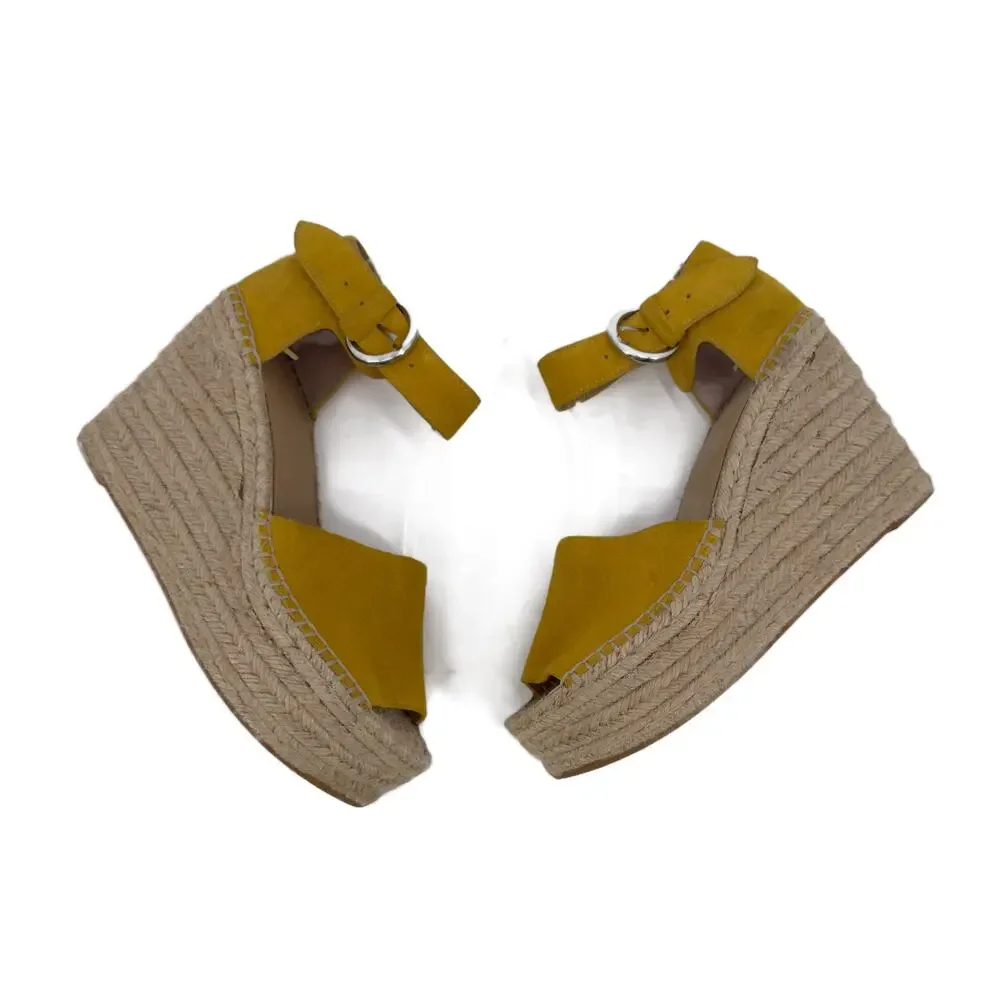Marc Fisher LTD Aladia Espadrille Platform Wedge Sandals size 8.5 Suede Mlaidia7